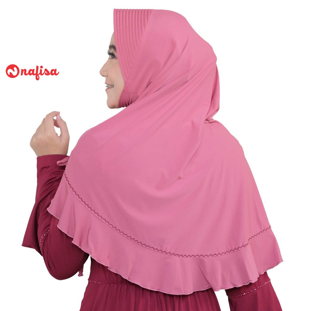 Jilbab Instan Bergo Nafisa Malika | Hijab Instan Kerut Samping Kerudung bergo Instan Rempel Khimar
