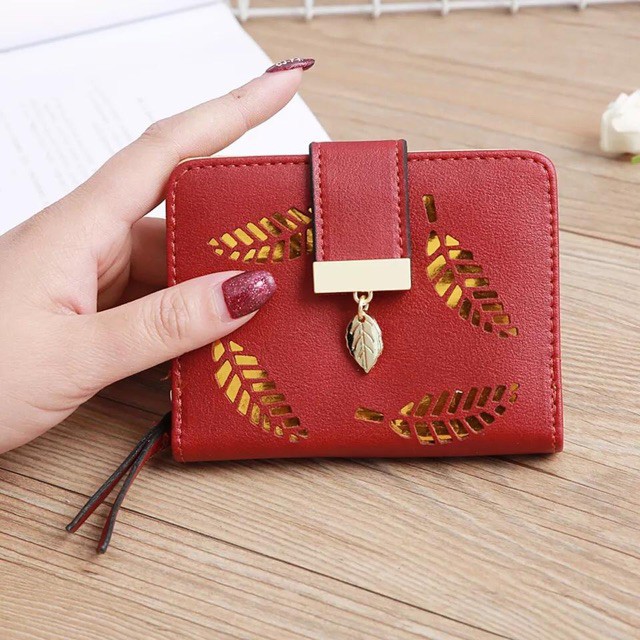 Dompet Mini Bunga Daun/Dompet Lipat wanita Fashion