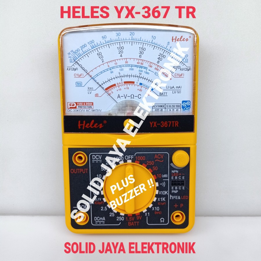 MULTI TESTER HELES YX-367TR MULTITESTER METER JARUM ANALOG AVOMETER YX367TR YX 367 TR ASLI ORIGINAL