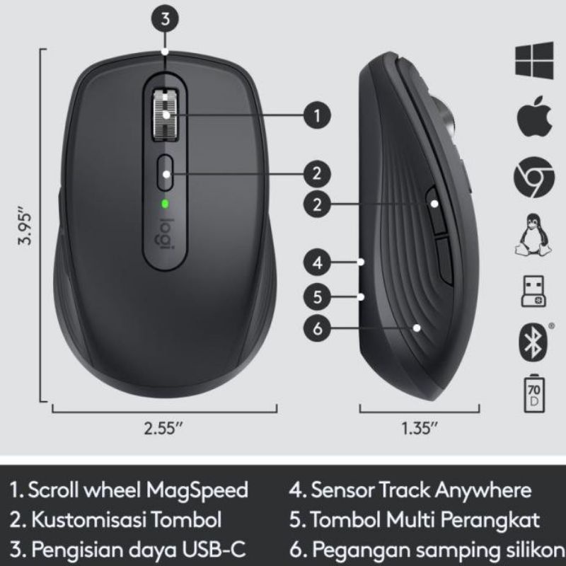 Mouse Logitech MX Anywhere 3 for MAC ORIGINAL