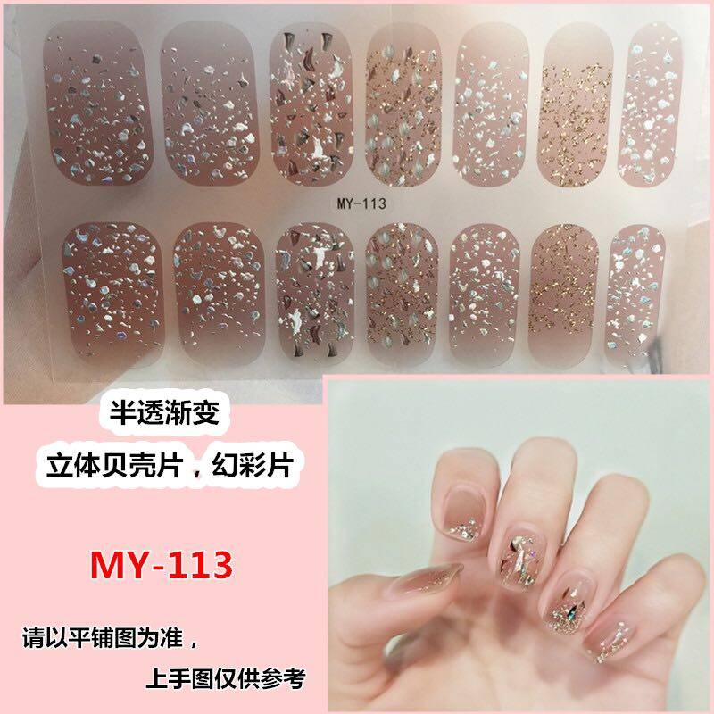 MY 14Pcs/Set Stiker Kuku 3d Desain Bermotif High End Berlian Mutiara Permata Warna-Warni Untuk Tempel Tahan Air Tahan Lama Menicure Stickers Korea Self Adhesive Fashion Sticker kuku Full Aksesoris Dapat Kupas Mudah Digunakan Dan Dilepas Anti Air Nail Art