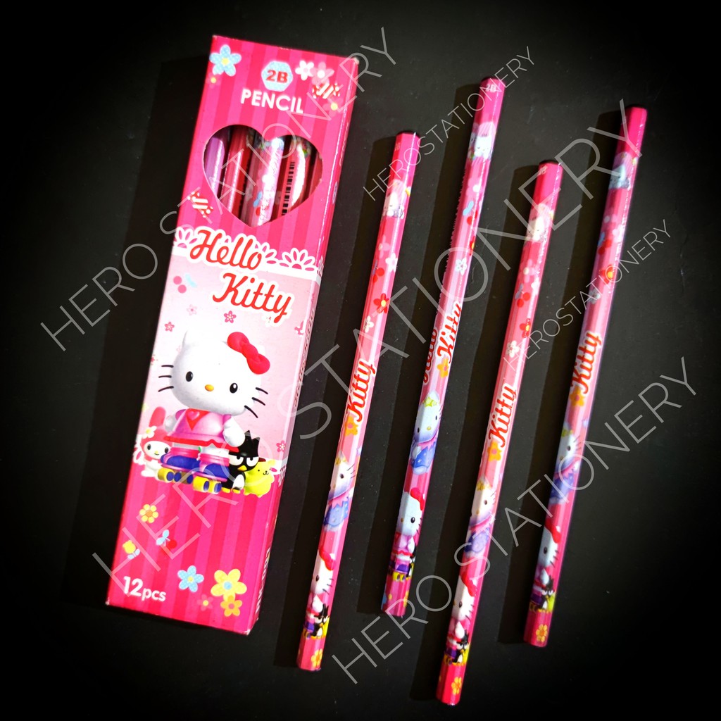 

2B Pencil pensil motif hello kitty . 12 unit