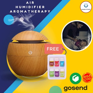 Air Humidifier Aromatherapy Desain Kayu 130ml