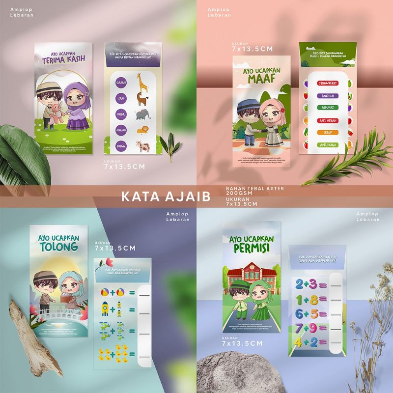 

amplop lebaran lucu/amplop tema edukasi anak/amplop kartun