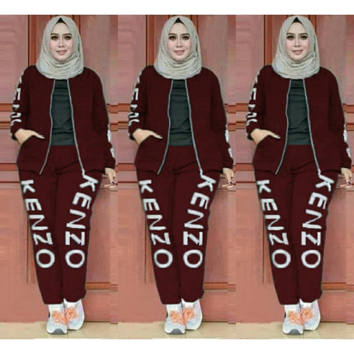 Set jaket kenzo ladies Fashion Wanita murah Setelan perempuan murah baju cewek murah