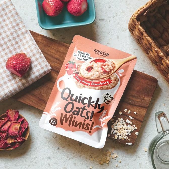 

Promo Awal tahun Quickly Oats! Minis! Instant Oatmeal Very Berry Strawberry Sachet 55gr Promo Awal tahun