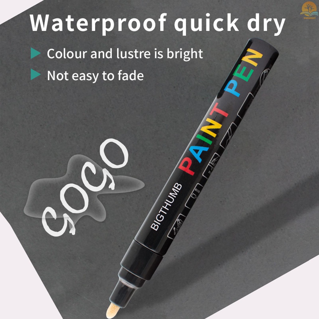 BIGTHUMB 36 Colors Paint Pens Oil-Based Paint Marker Set Waterproof Quick Dry for Rocks Painting Glass Plastic Ceramic Wood Metal DIY Craft Write on Almost Anything