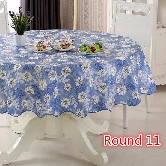 ♪ Taplak Meja Makan Bulat Taplak Meja Makan Bundar Anti Air Taplak Meja Makan Plastik Motif ROUND ۞