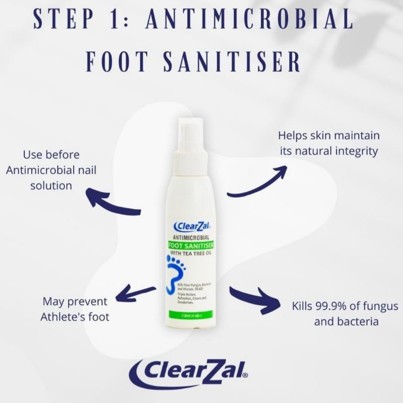 Clearzal foot spray menghilangkan jamur bau bakteri pada kaki / sepatu