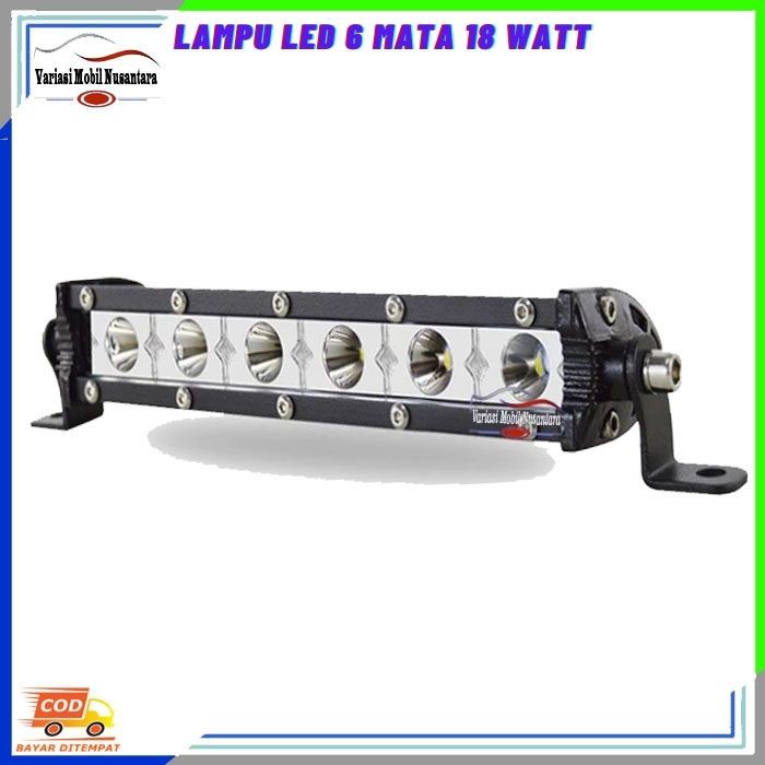 Lampu Led Tembak Sorot Depan Led Cree Slim Variasi Mobil 6 Mata 18 Watt
