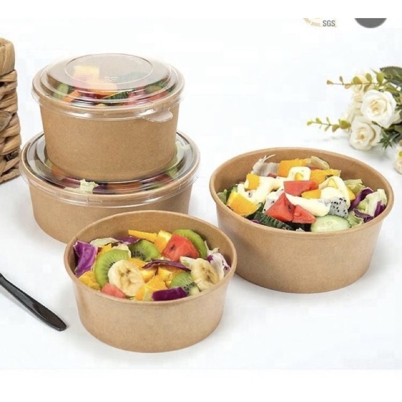 Gardenglories Brown Kraft Paper Bowl 750 Ml (Isi 25 Pcs) Food Grade Paper Bowl 750 Ml Mangkok Kertas