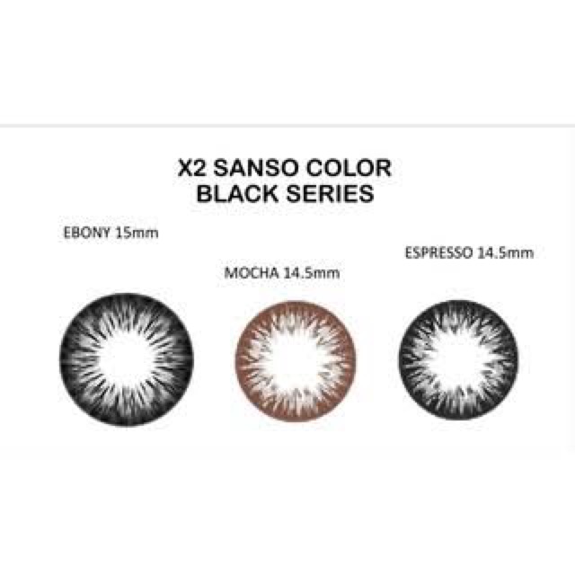 X2 SANSO Black Softlens Ebony Espresso Mocha