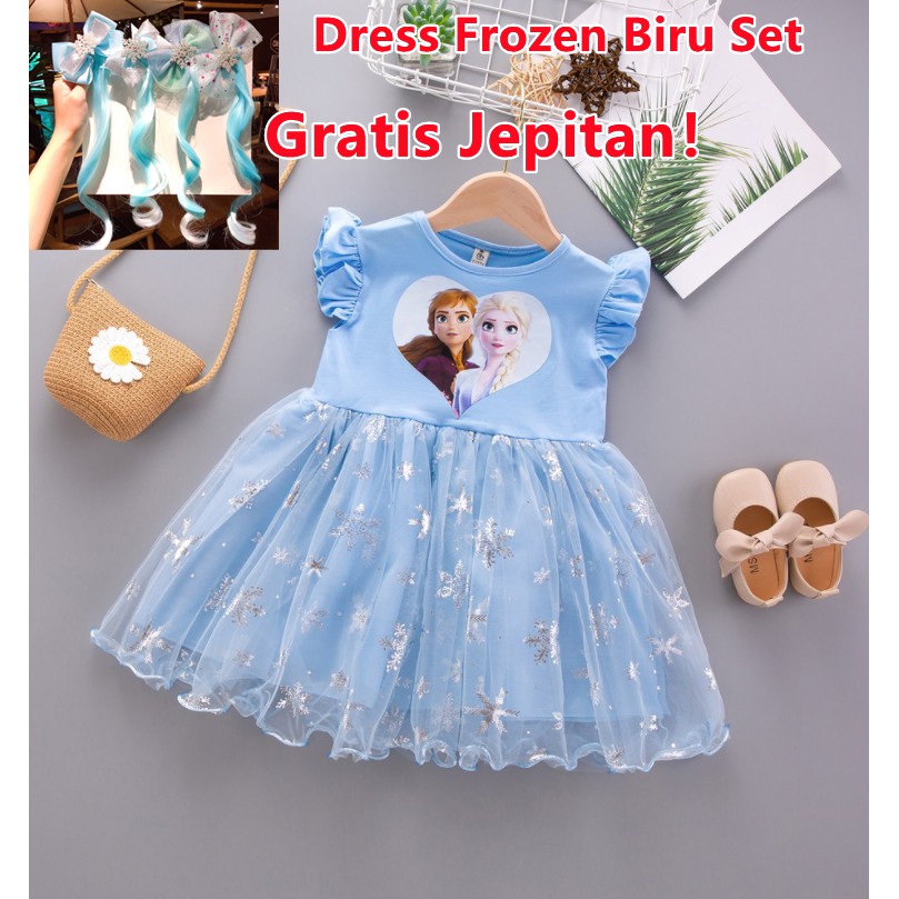 Dress anak Perempuan Gaun Pesta Dress Tutu Import Frozen Elegan Fashion