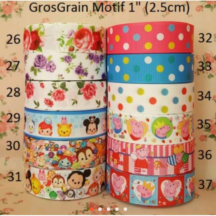 

terlaris Pita Grosgrain Motif 1" (2.5 cm) 20 yard murah