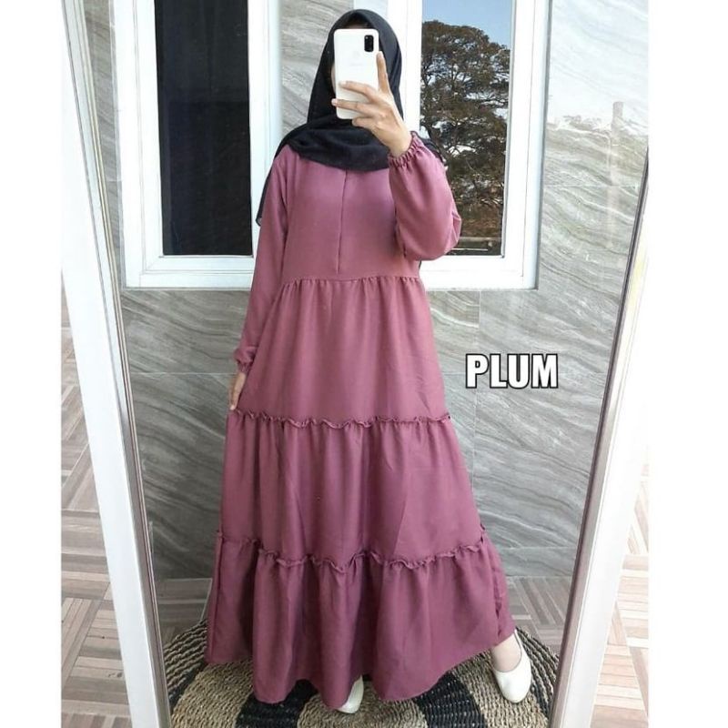 [Fashion Muslim] Gamis HASNA MAXY dress | ceruty babydoll canda susun