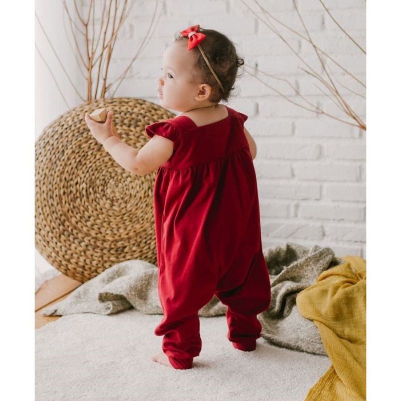 Kottonville / Kotton Ville Mirei Jumpsuit Maroon / Takoyakids / Baju Bayi Balita Cewek / Perempuan