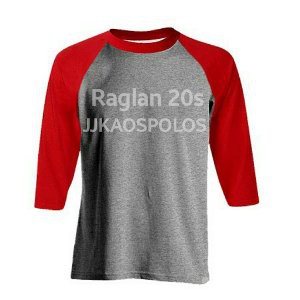 Size S Kaos Polos Raglan Cotton Combed 20s Murah