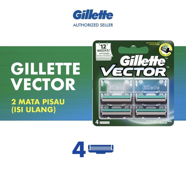 Gillette Pencukur Vector 2 Mata Pisau Isi Ulang Pisau Cukur