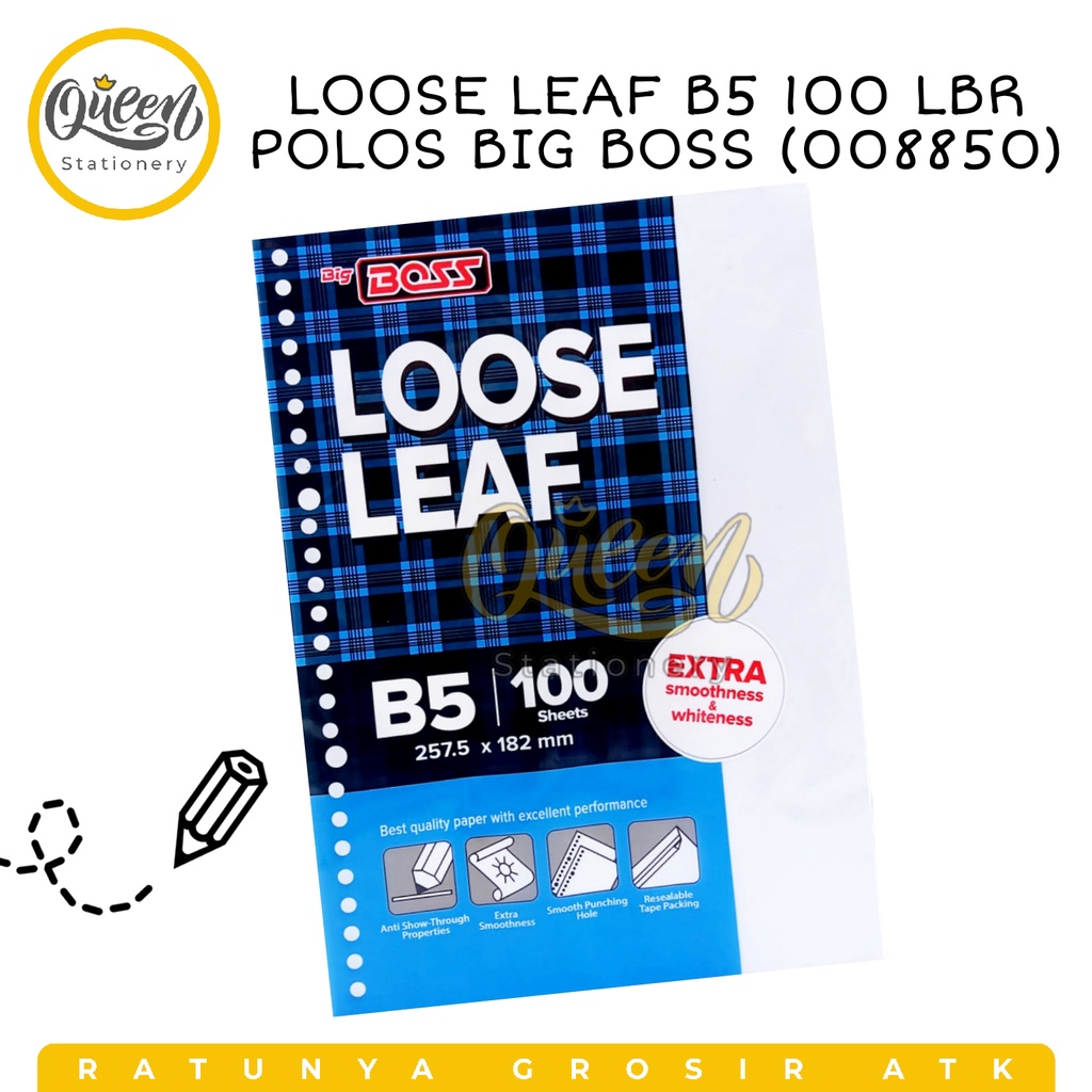 

LOOSE LEAF B5 100 LBR POLOS BIG BOSS (008709)/ ISI BINDER / REFILL BINDER / ISI BINDER POLOS