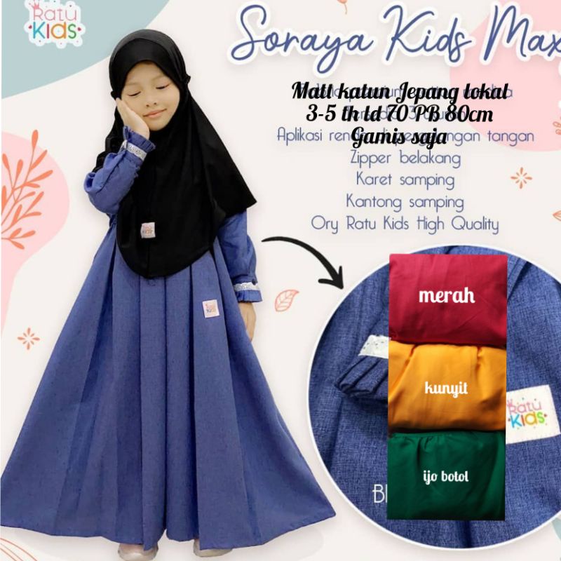 Promo Gamis Anak NANDIA kids (gamis saja) usia Tanggung baju gamis muslim SYARI  Usia 1-5 Tahun