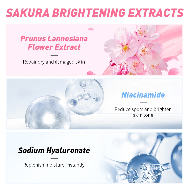 Japanese Cherry Blossom Essence Toner Niacinamide Luminous White Glow Brightening 100ml