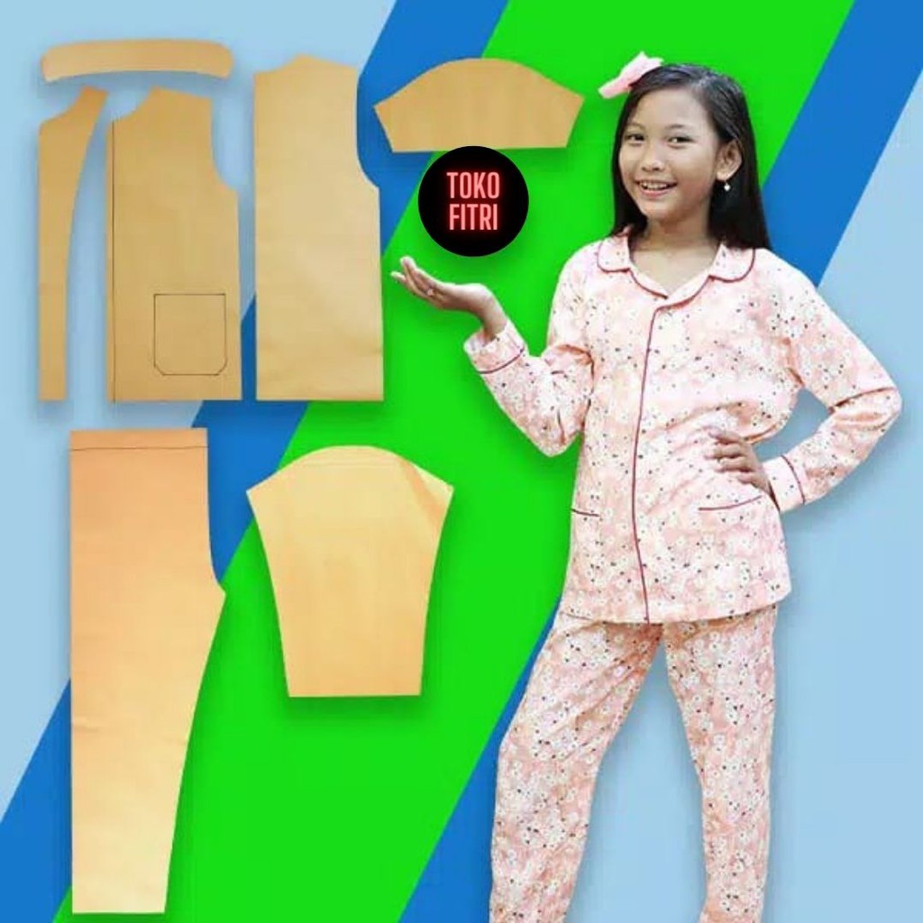 Bisa COD - Pola Instan Piyama Anak - Jual Pola Piyama Anak