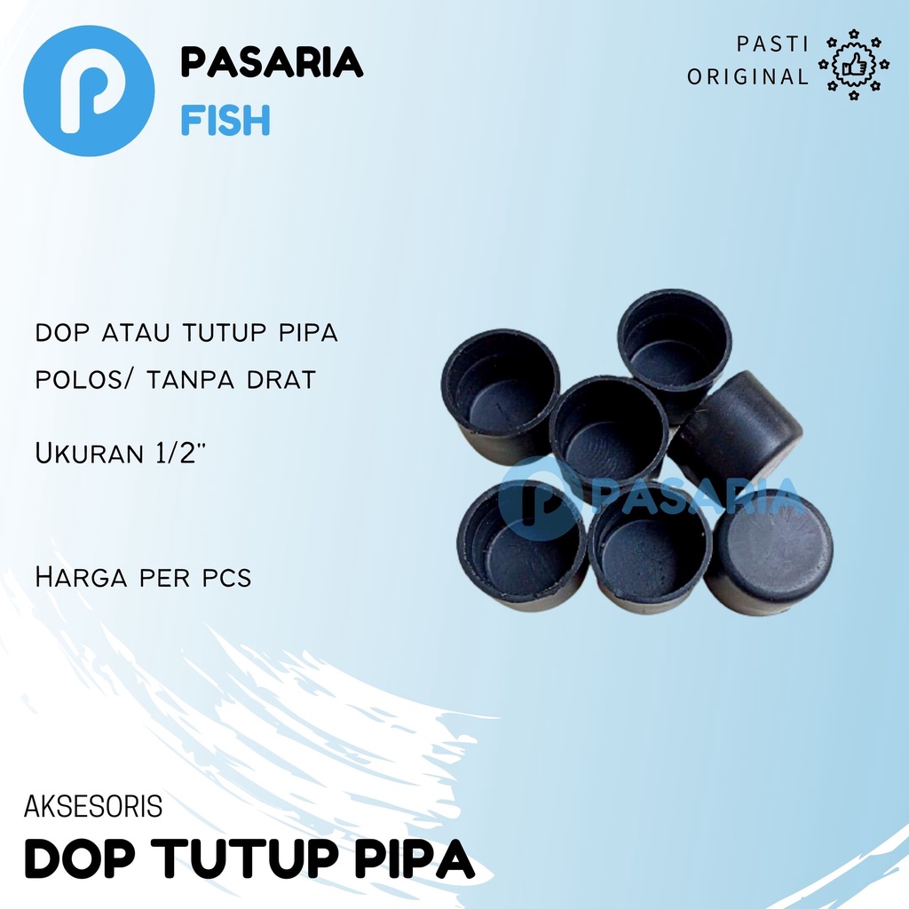 Tutup Pipa Aquarium / Cap / Dop Karet Polos Tanpa Drat