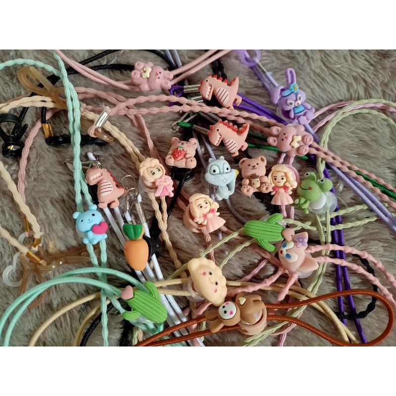 Strap masker karakter / tali masker / konektor masker 2 in 1 stopper motif