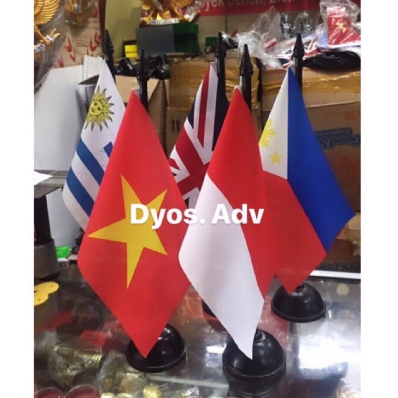 Bendera negara meja + tiang