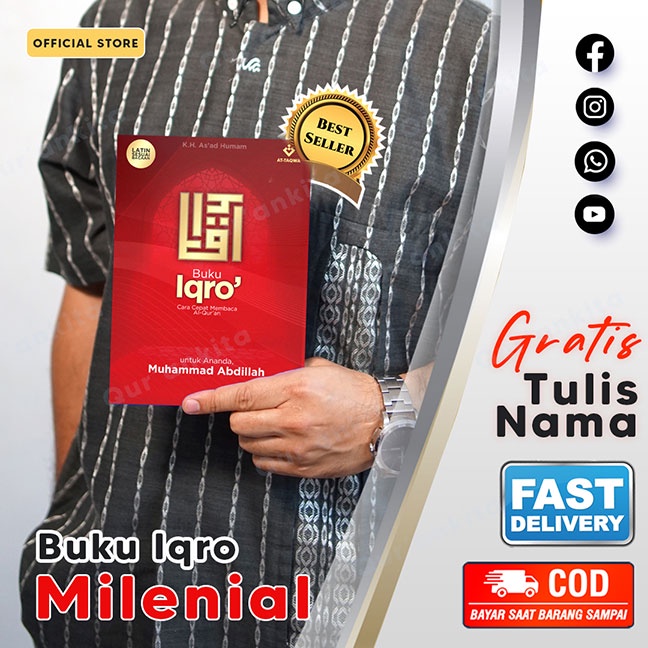 Buku Iqro Milenial | At-Taqwa | Gratis Custom Nama