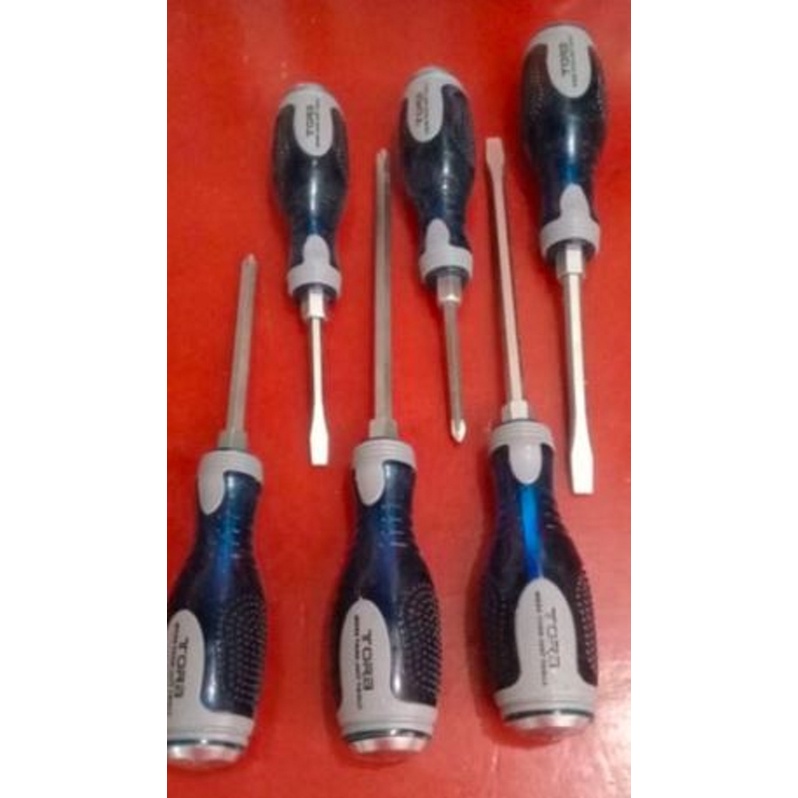 Obeng Tembus Gagang Karet Tora 6pcs