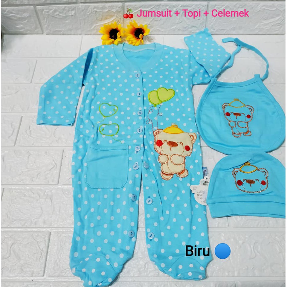 Jumsuit Sleepsuit Bayi + Topi + Celemek SNI Mom's Gift STL ET810 YRC