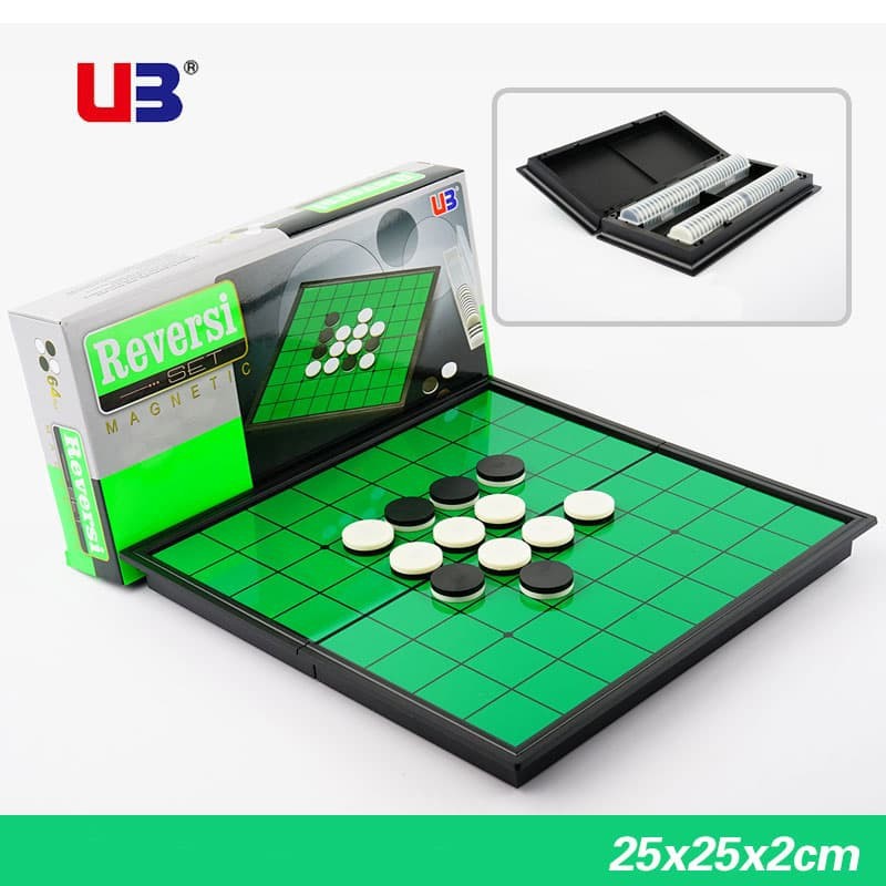 mainan strategy board magnetic game anak catur chess  reversi othello ular tangga ludo halma magnet