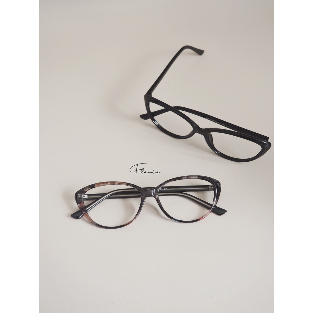 Flavia Eyewear - Kacamata Sophia Cat Eye Acetat (custom minus, photochromic, blueray, bluechromic dan photobrown)