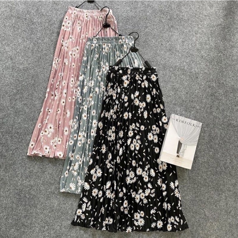 rok plisket daisy wanita bahan hyget premium bahan super lembut fit to xl