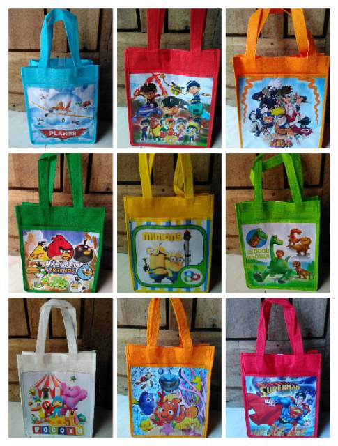 GOODIE BAG Ulang Tahun Souvenir | Sovenir ulang tahun Anak | Tas nasi box ultah-4