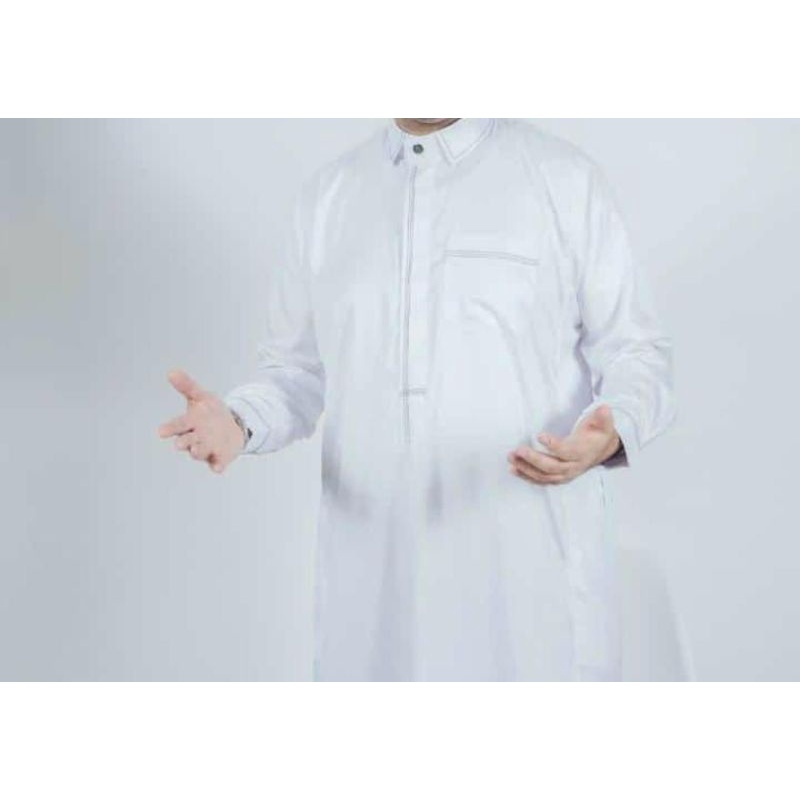 Jubah Al Haramain Zipper Manset Kombi Garis