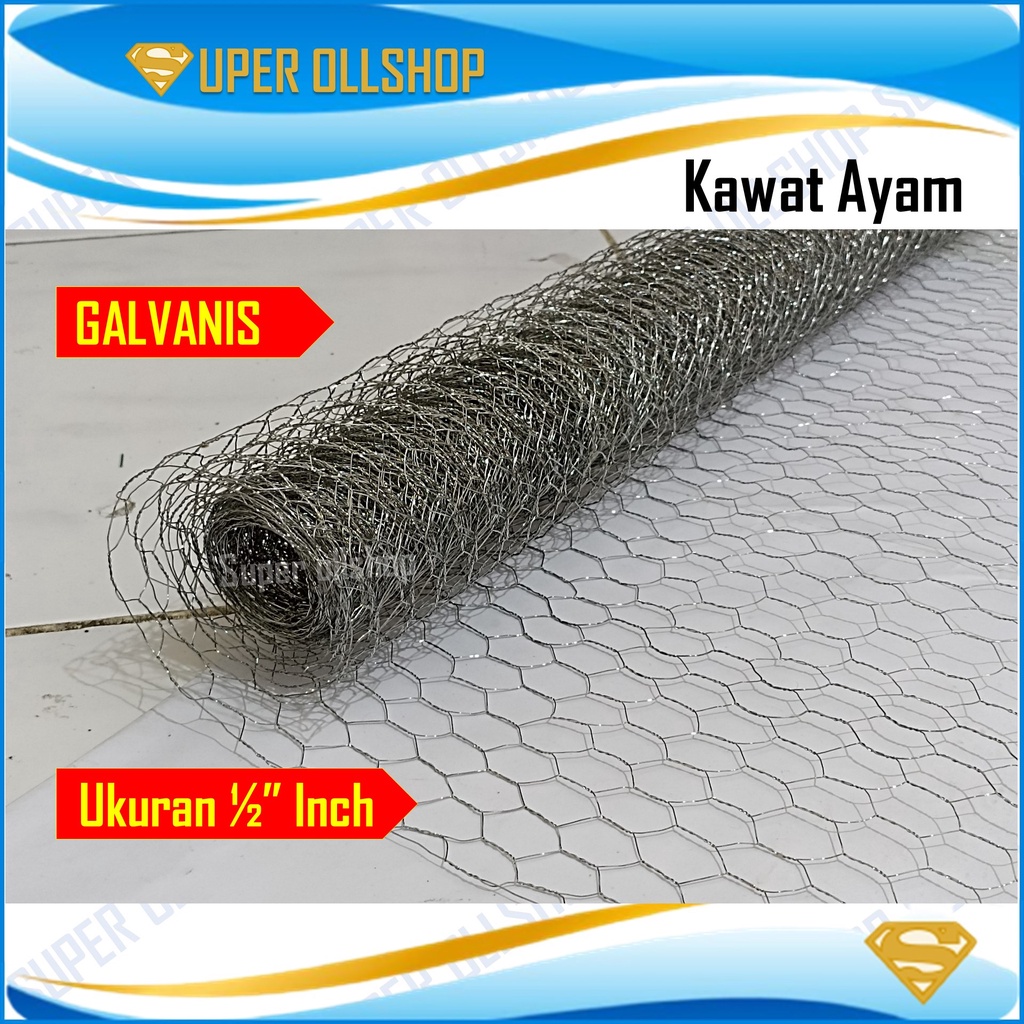 Kawat Ayam 1/2&quot; Inch Kawat Loket Cor Galvanis 7 M Harga 1 Roll Termurah