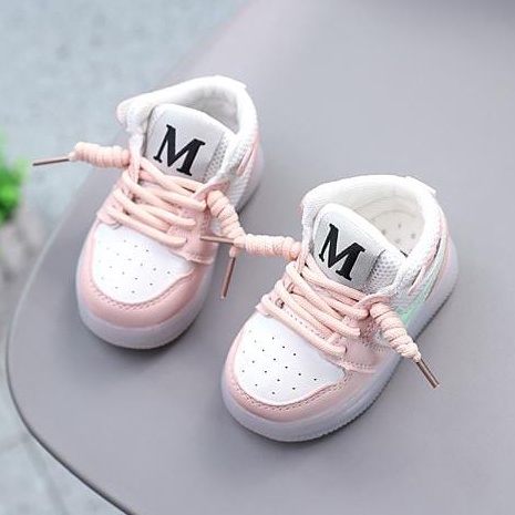 Minyun LED Sepatu Anak Sport Sneaker Anak Size 21-30 Usia 1-5 Tahun