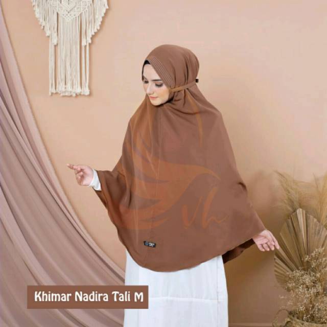 Khimar Nadira Tali M Jilbab Tanpa Pet Hijab Syari Kerudung Jumbo Instan Polos Wolfis By AFNA
