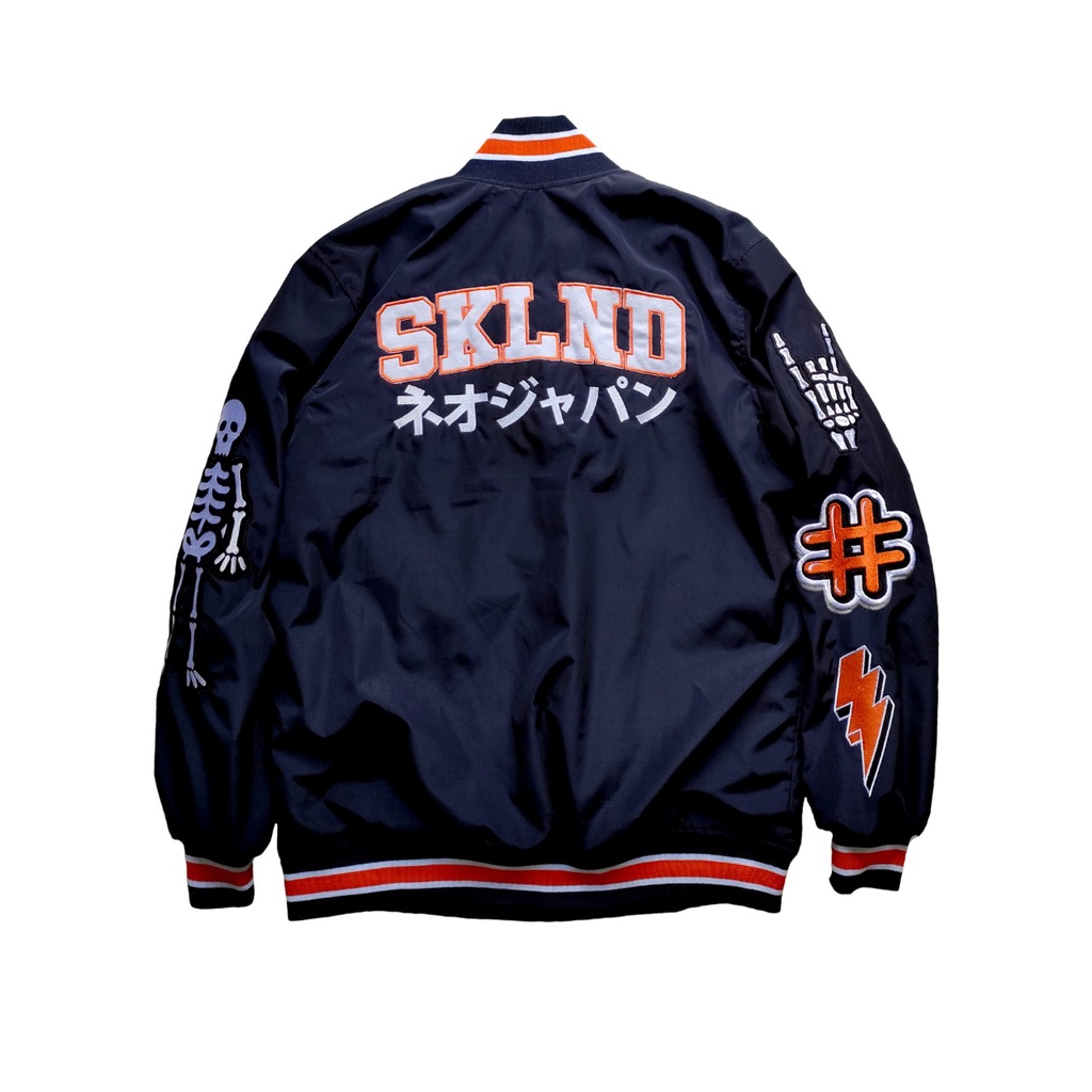 SKULLEND Varsity Jacket Bomber Baseball Pria Wanita Full Bordir Towel