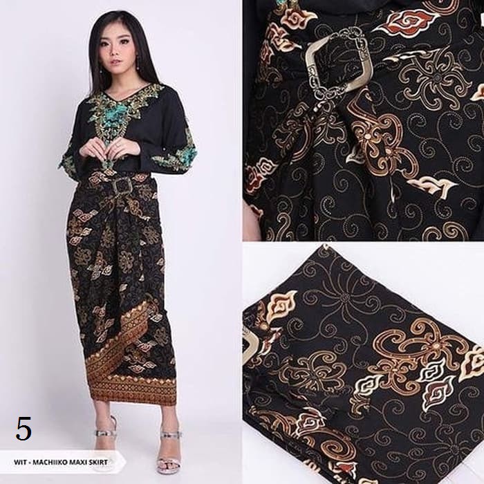 ROK LILIT BATIK / ROK LILIT / BAWAHAN KEBAYA / ROK KEBAYA / ROK WISUDA-Mega Mendung Hitam