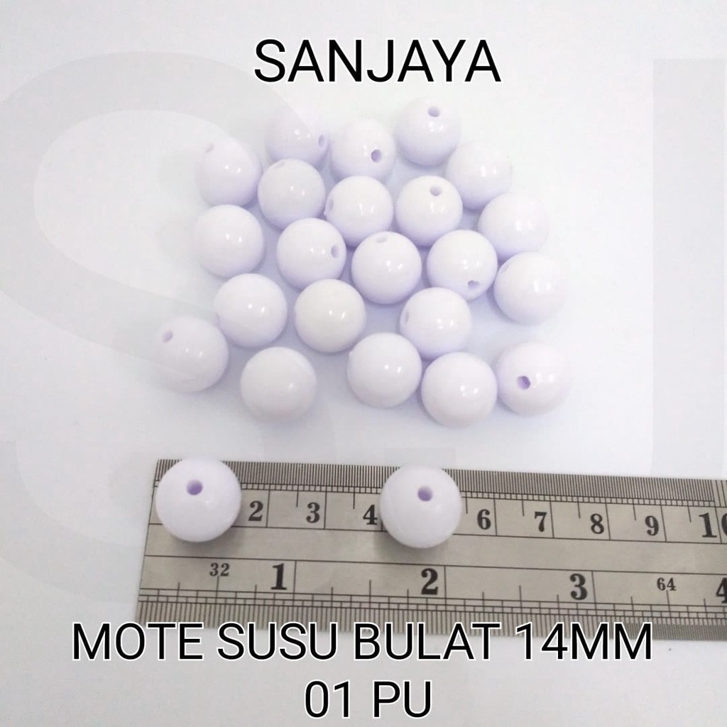 MOTE SUSU / MANIK SUSU / MANIK SUSU PASTEL / MOTE BULAT / MANIK BULAT / MANIK SUSU BULAT / MOTE SUSU BULAT 14MM