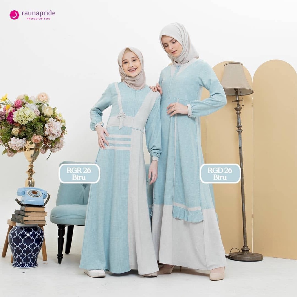 Rauna Couple Gamis / GD -26 Biru / Fashion Muslim