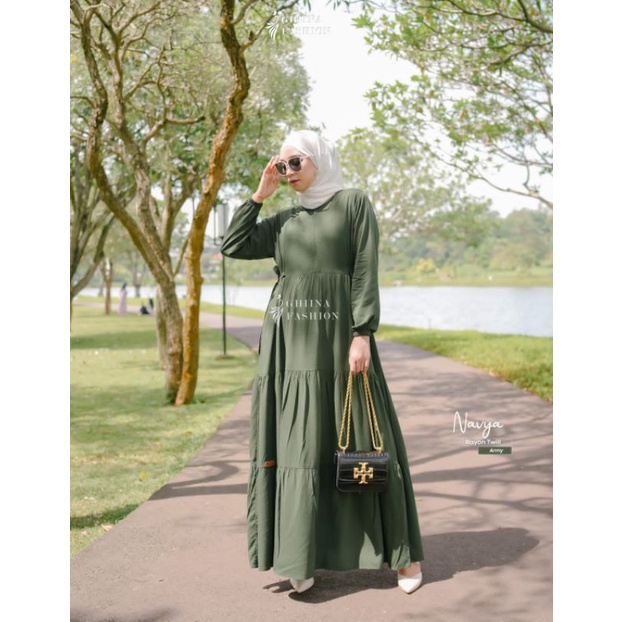 COD ✅ NAVYA DRESS BY GHIINA FASHION / GAMIS RAYON TWILL MURAH