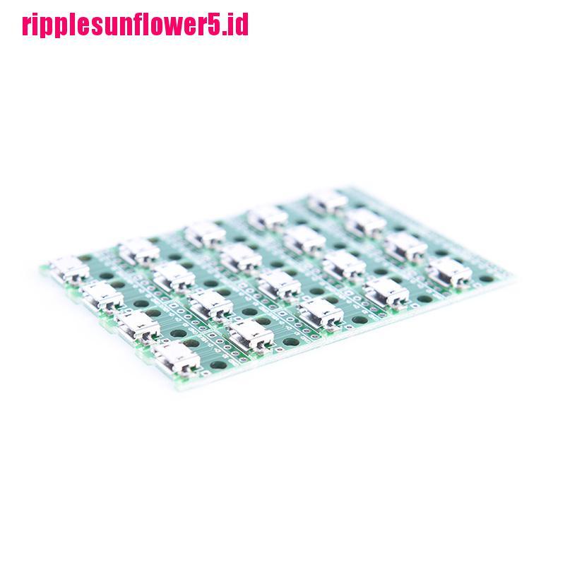 20pcs Papan Modul adapter Konektor micro usb Ke DIP 2.54mm female