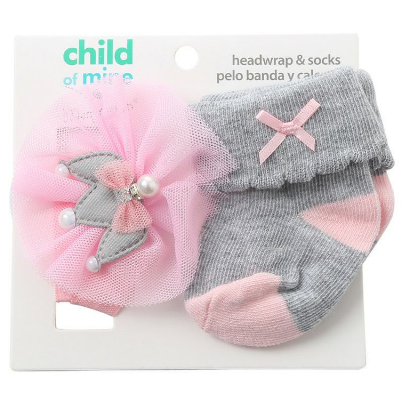 Kaos Kaki Baby  Bandana IMPORT - Kaos Kaki &amp; Headband Set 2in1