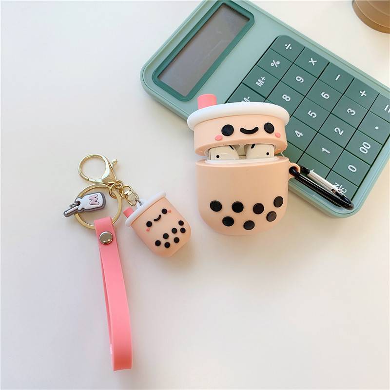 Casing Soft Case Silikon Motif Boba Kawaii Untuk Airpods Pro 3 / 2