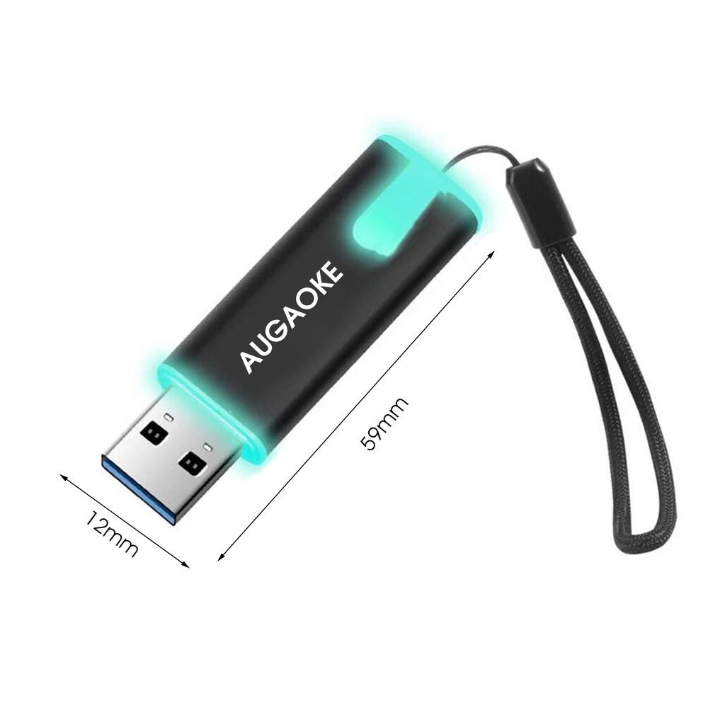 (Huluboy) Flashdisk USB 3.0 AUGAOKE 512GB / 1TB / 2TB Plug &amp; Play Bahan Metal Untuk PC