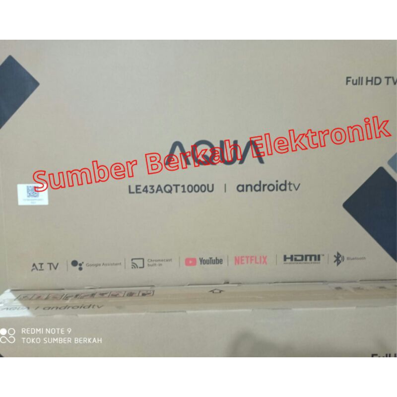 AQUA LED SMART ANDROID TV 43” Garansi Tesmi 43 AQT 1000 U 43" SMART ANDROID 43 inch promo murah bandung